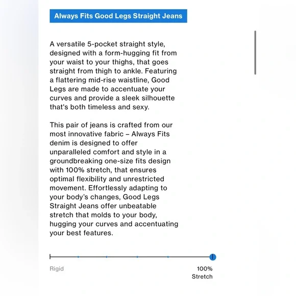 Good American Always Fits (size 14-18 Plus) Straight Leg Jean in Indigo316 - Picture 7 of 7